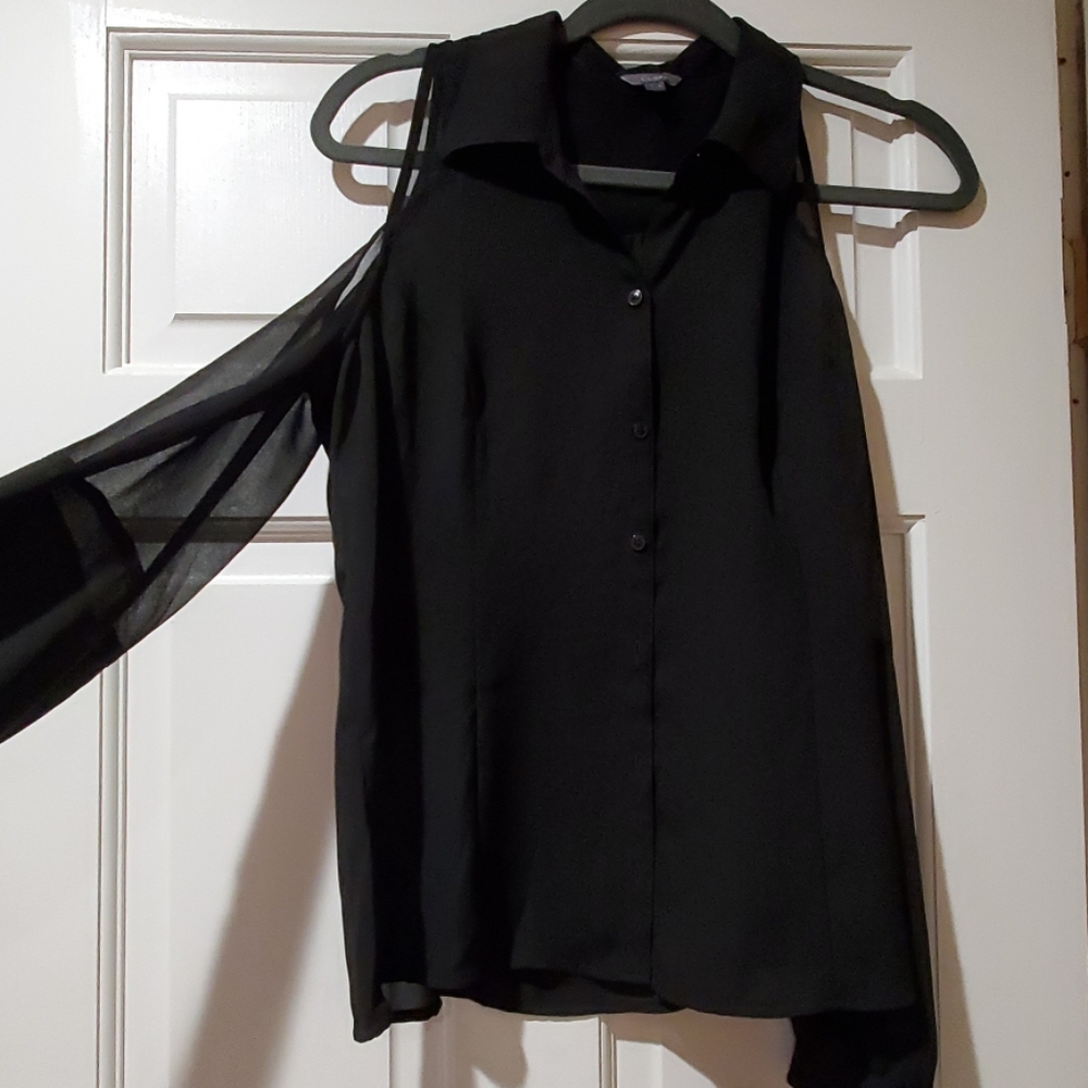 Guess Long Sleeve Sheer Blouse